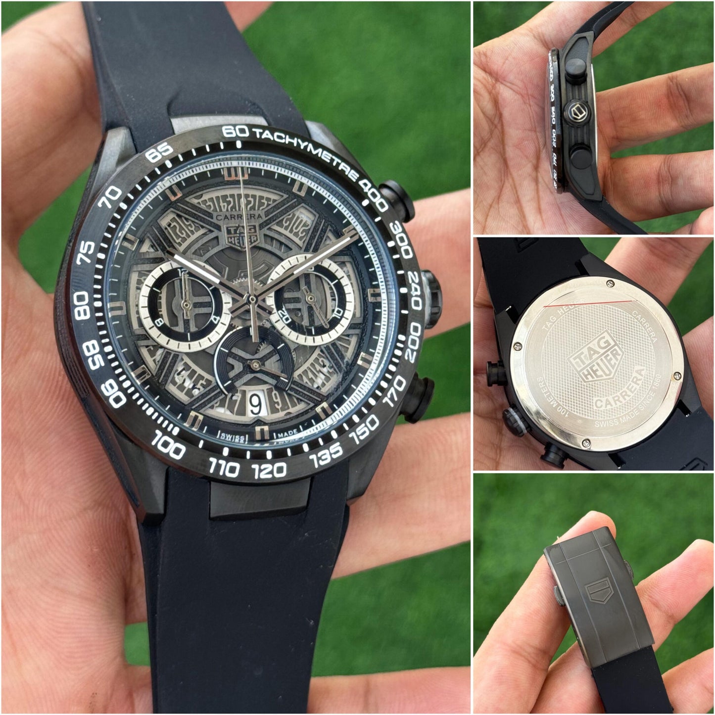 Tag Heuer White And Black Chronograph