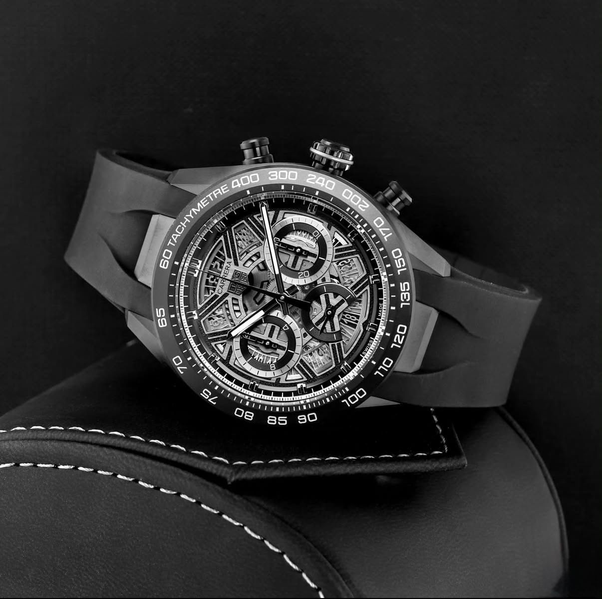 Tag Heuer White And Black Chronograph