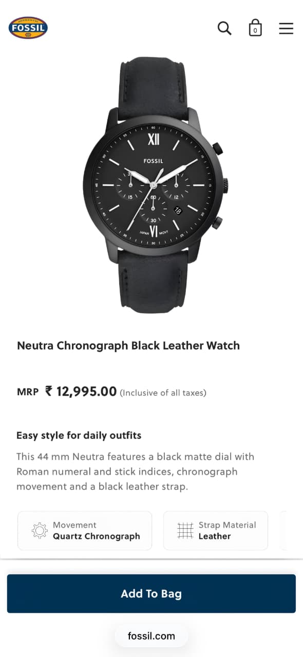 Fossil Neutra Chronograph FS5503