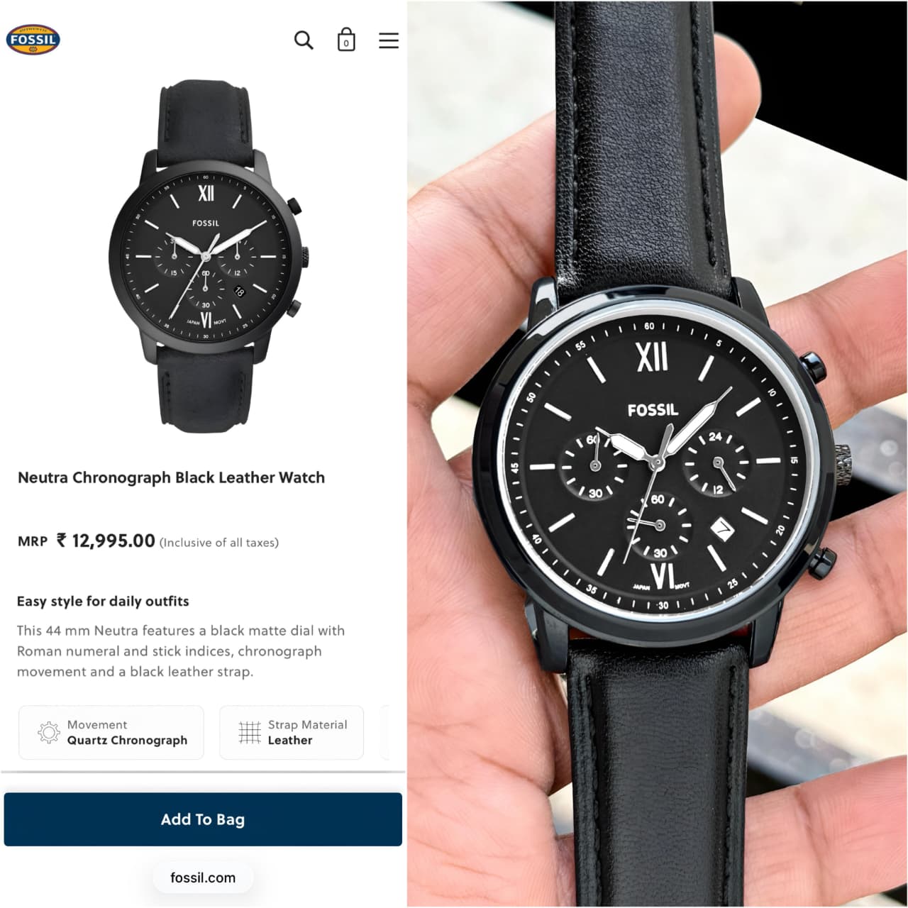 Fossil Neutra Chronograph FS5503