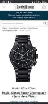 Hublot Big Bang Classic Fusion Chrono Black
