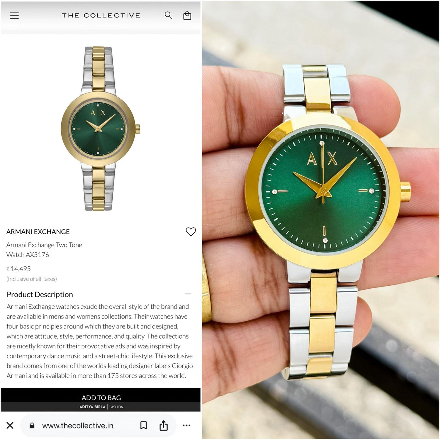 Armani Exchange AX5176 Green Sunray