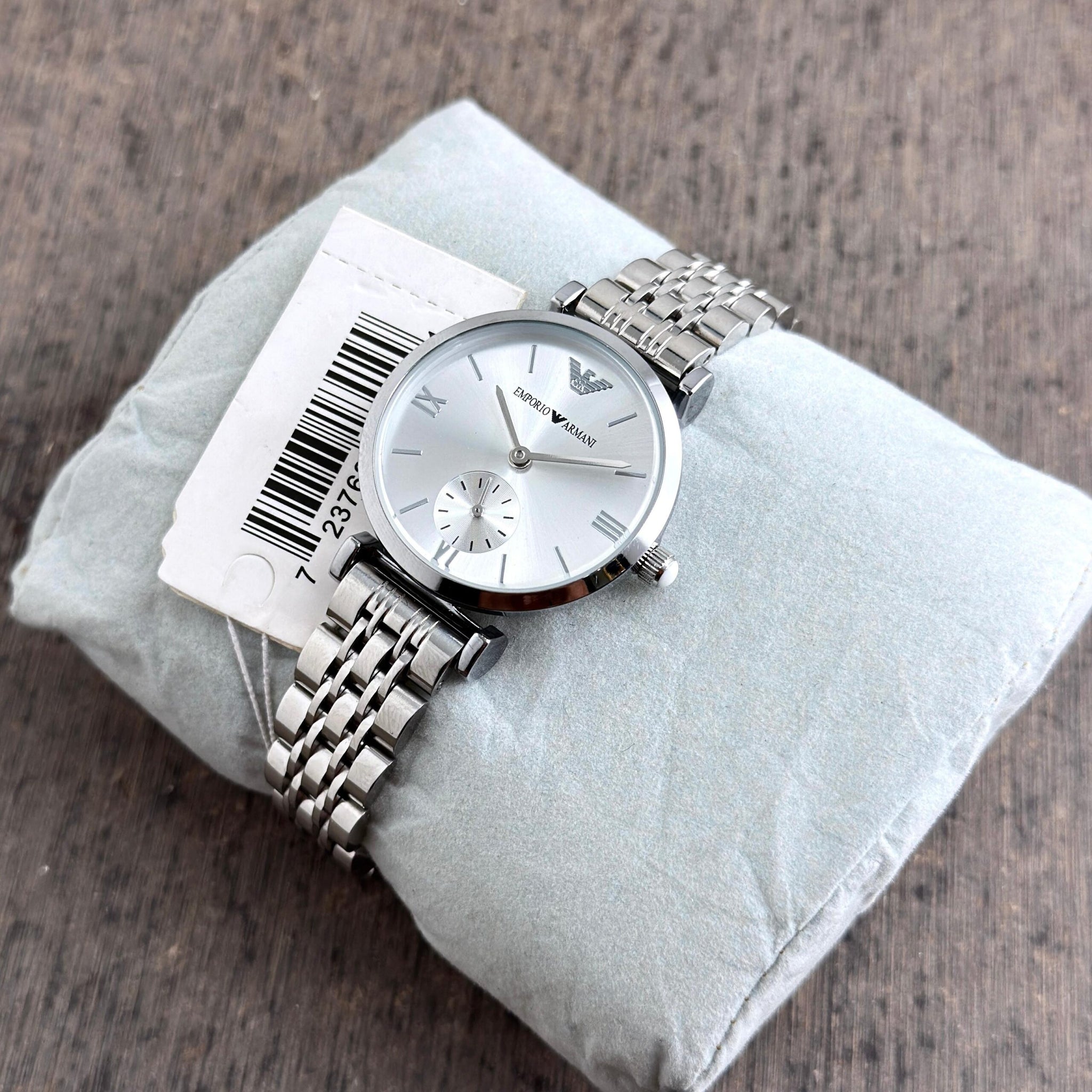 Emporio Armani Silver &amp; White Dial