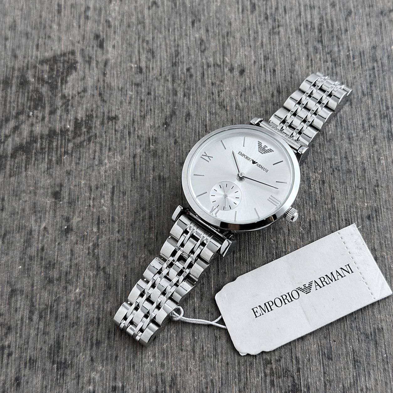 Emporio Armani Silver &amp; White Dial