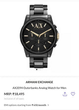Armani Exchange Black Chronograph
