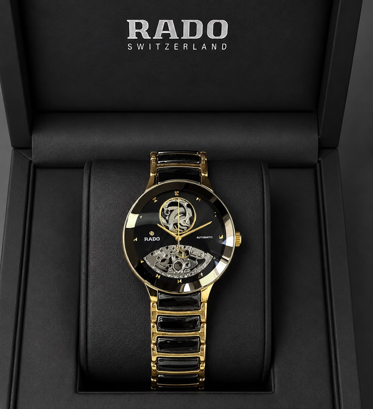 Rado Centrix Golden black Automatic Open Heart Jubile
