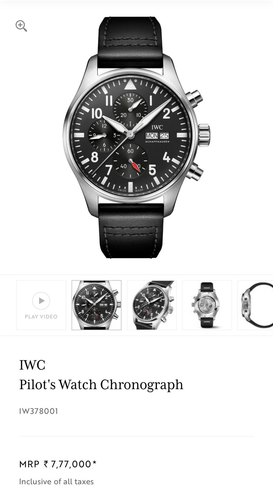 IWC Pilot’s  Black Chronograph