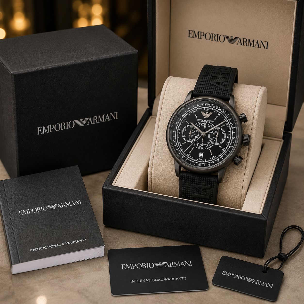 Emporio Armani Black Sport Series Chronograph