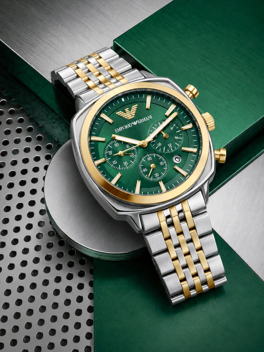 Emporio Armani Green Dial Chronograph