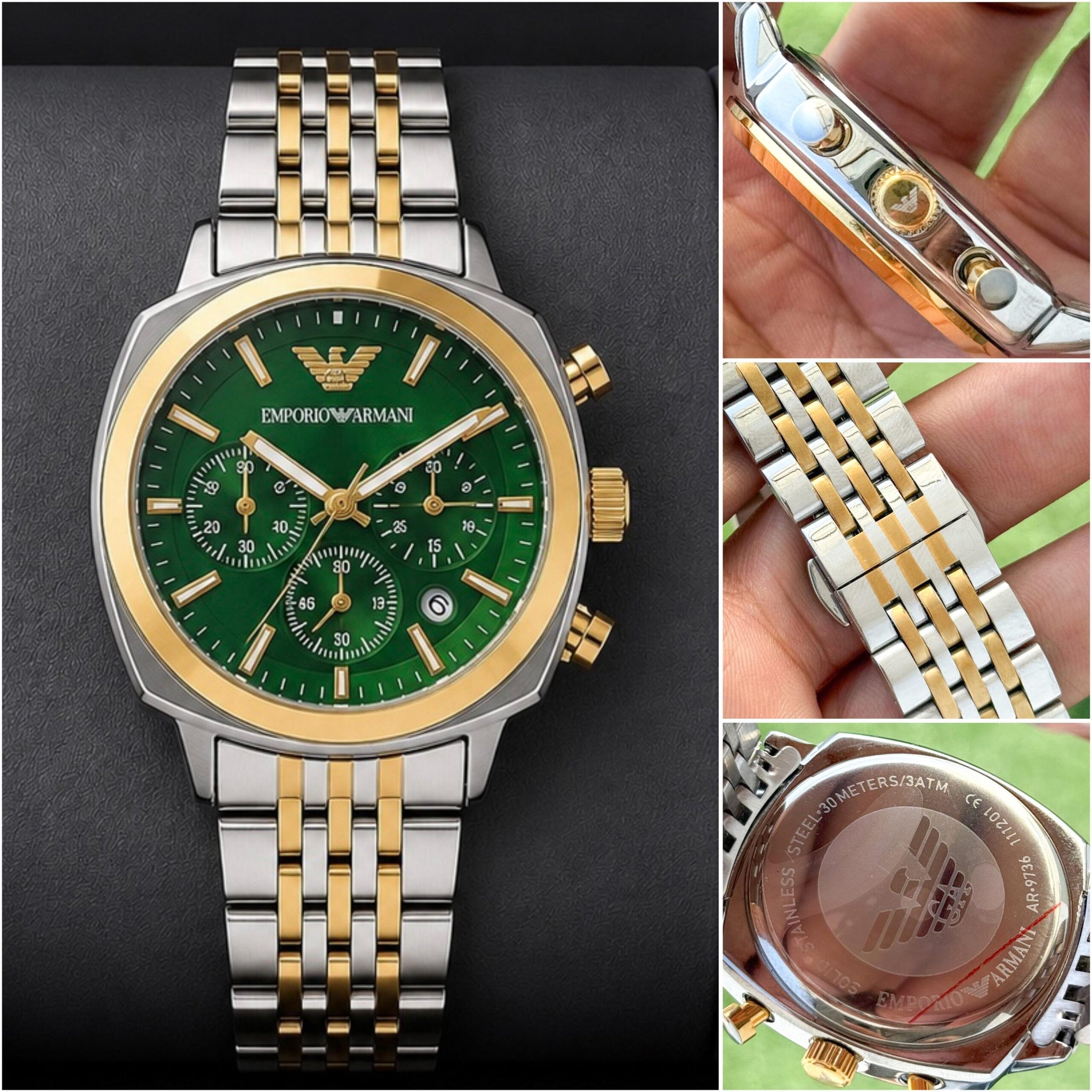 Emporio Armani Green Dial Chronograph