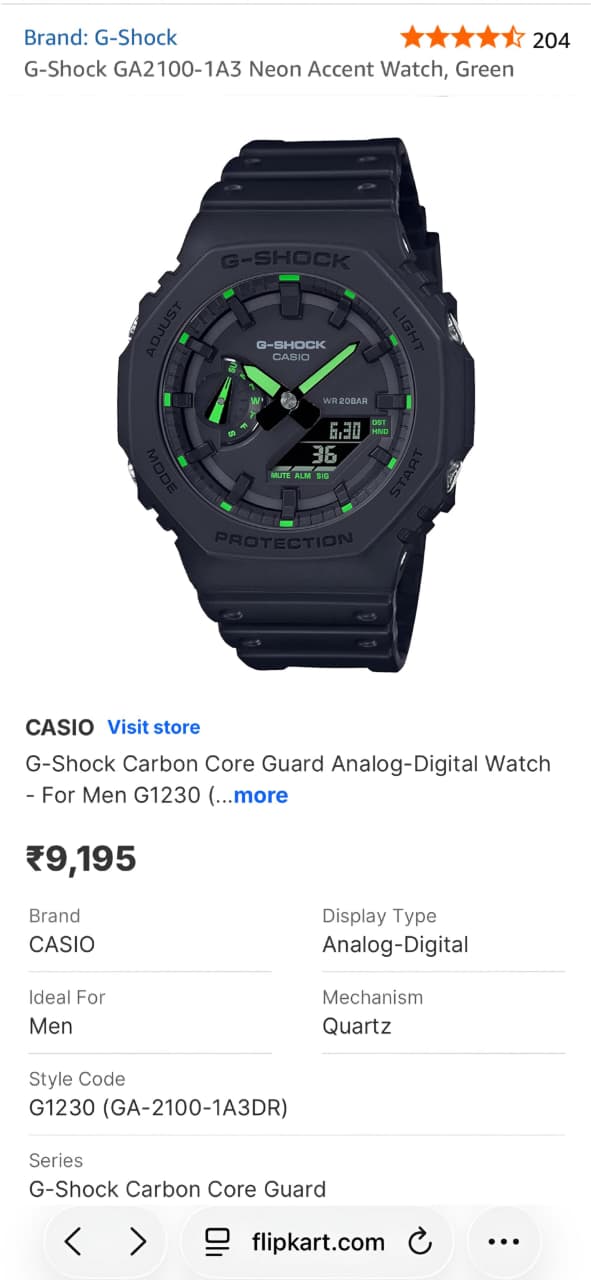 G Shock Casio Oak GA-2100-1A3