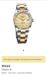 Rolex Oyster DateJust  Yellow Golden Dial