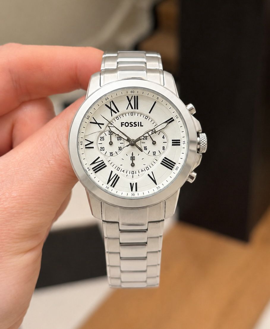 Fossil FS-4735 White Dial Silver Edition