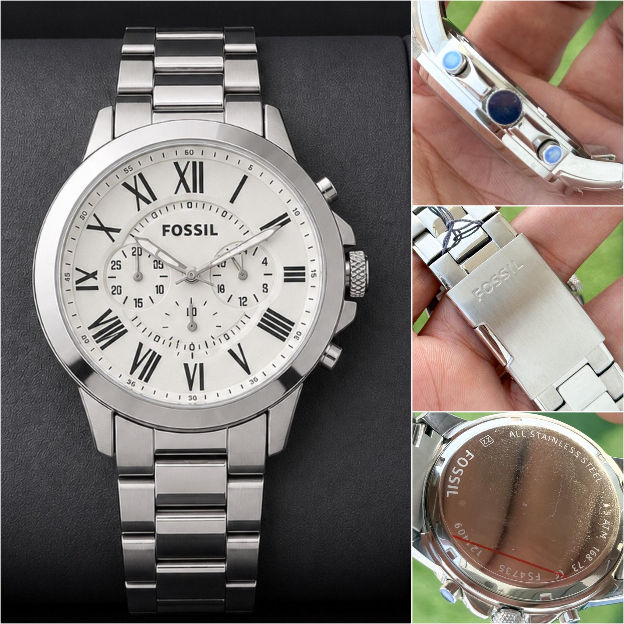 Fossil FS-4735 White Dial Silver Edition