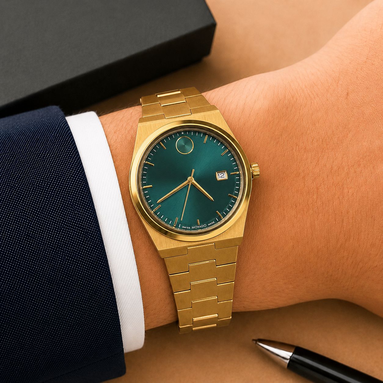 Movado Slim Edge Golden Green Edition