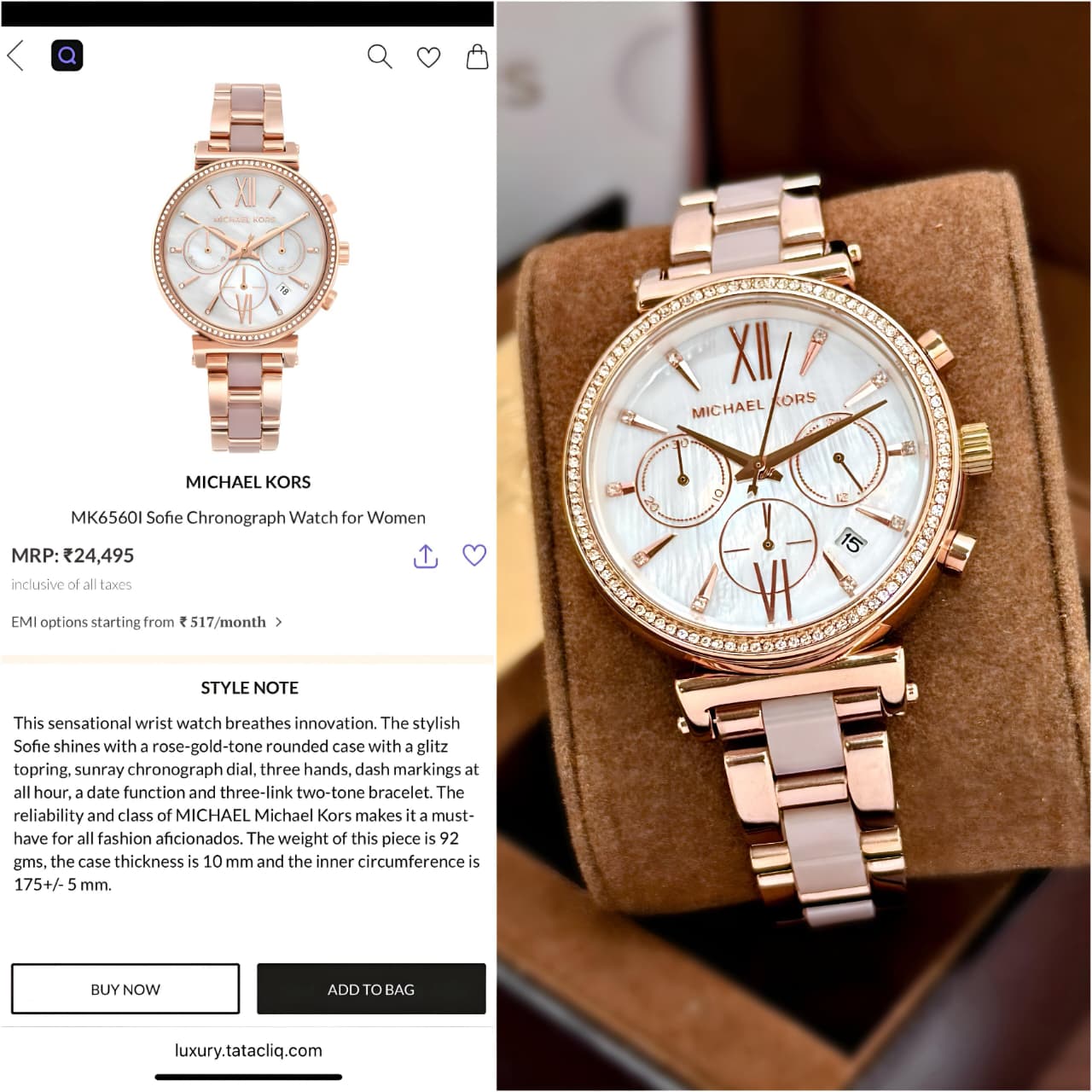 Michael Kors Sofie Rose Gold Pink Edition
