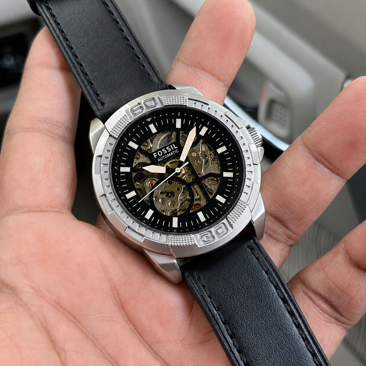 Fossil Skeleton Automatic Black Brown Edition