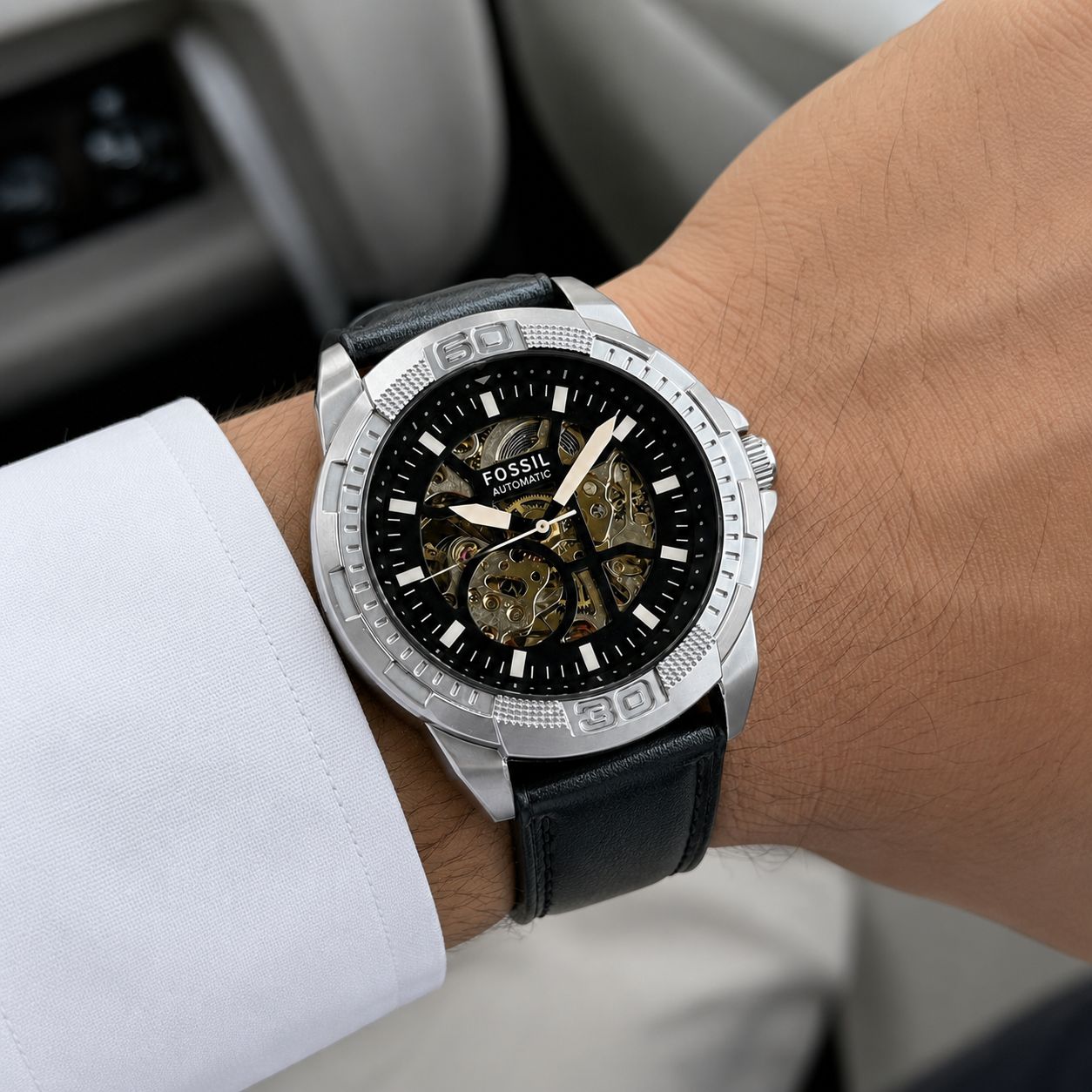 Fossil Skeleton Automatic Black Brown Edition