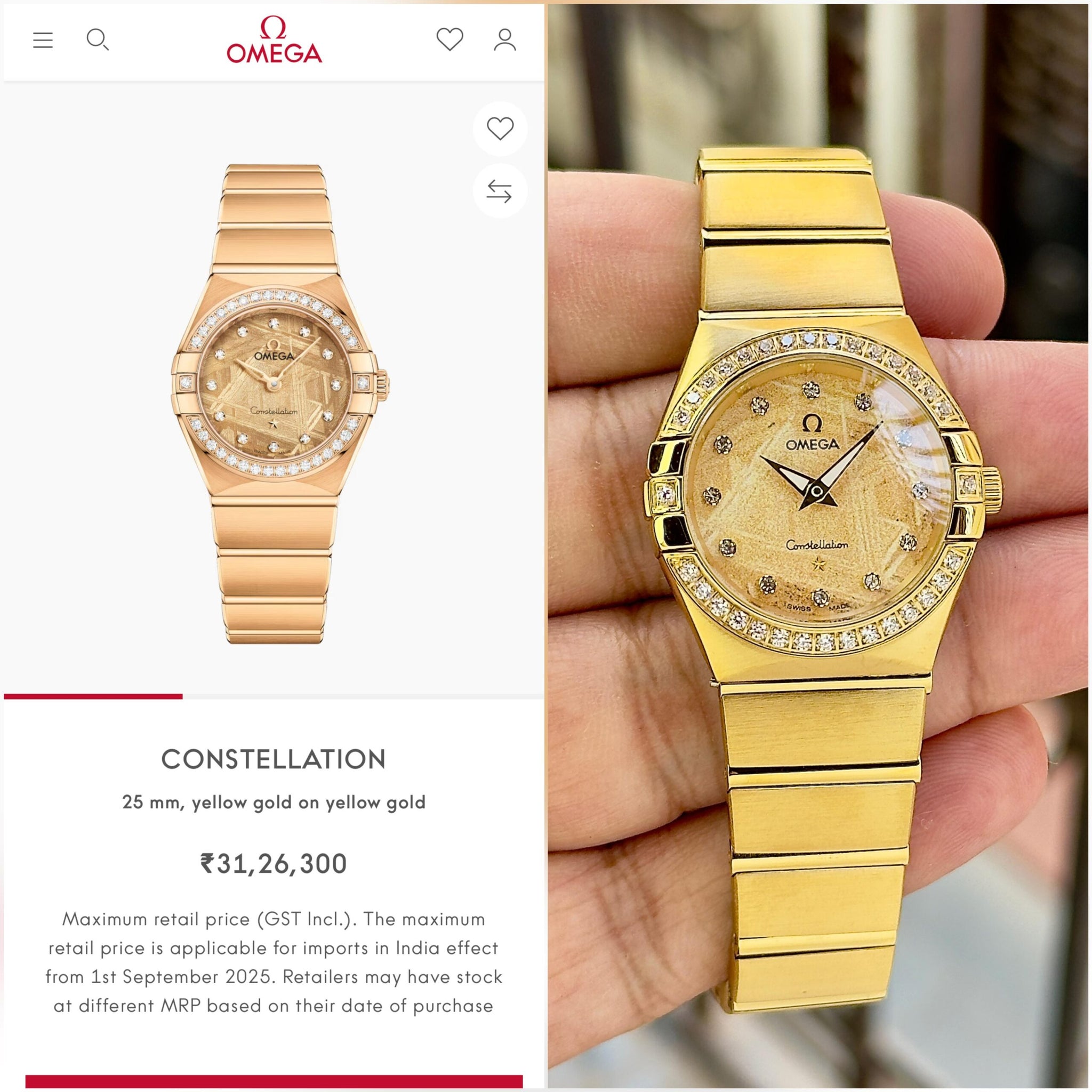 Omega Constellation Gold Diamond Edition