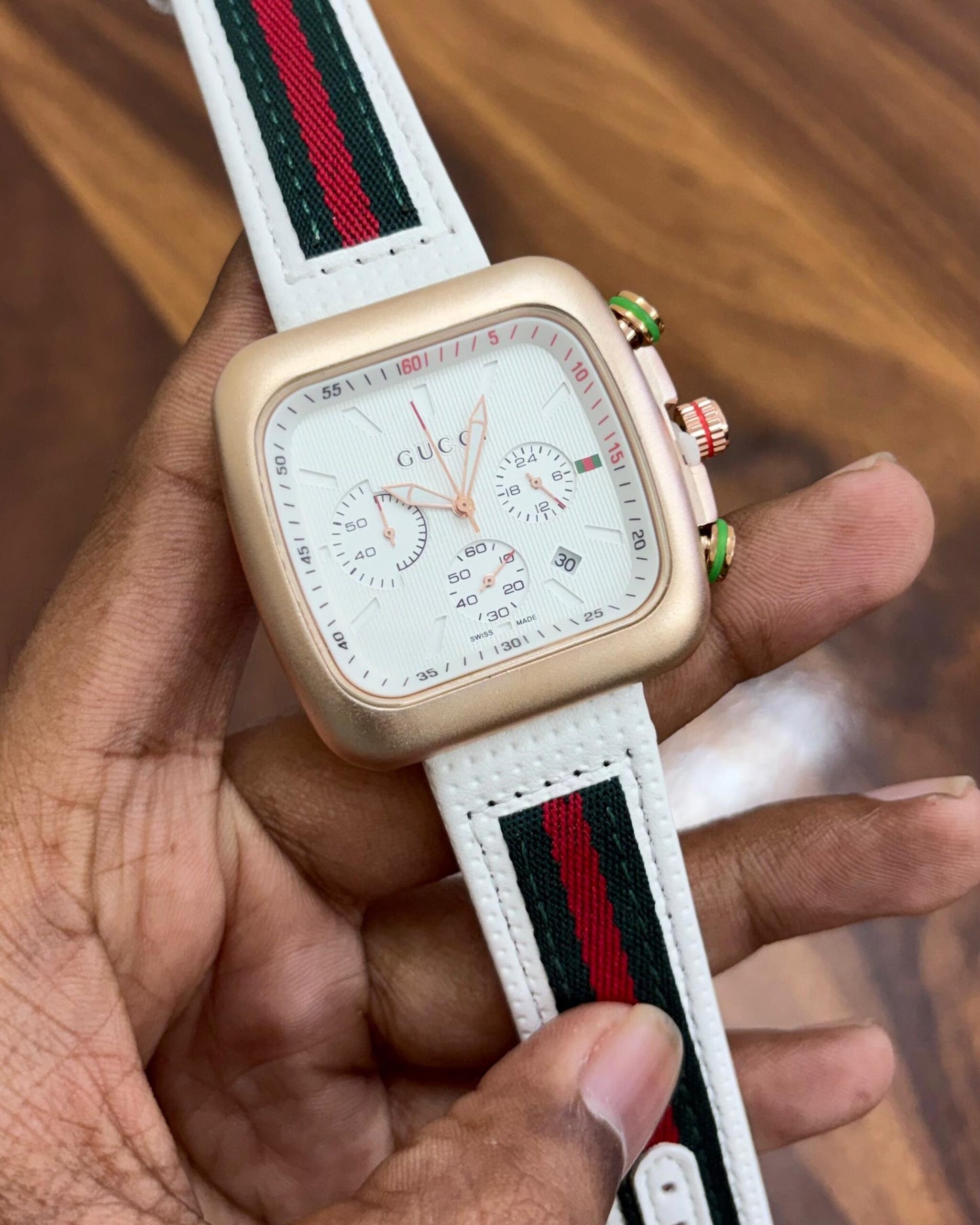 Gucci White Dial Chronograph