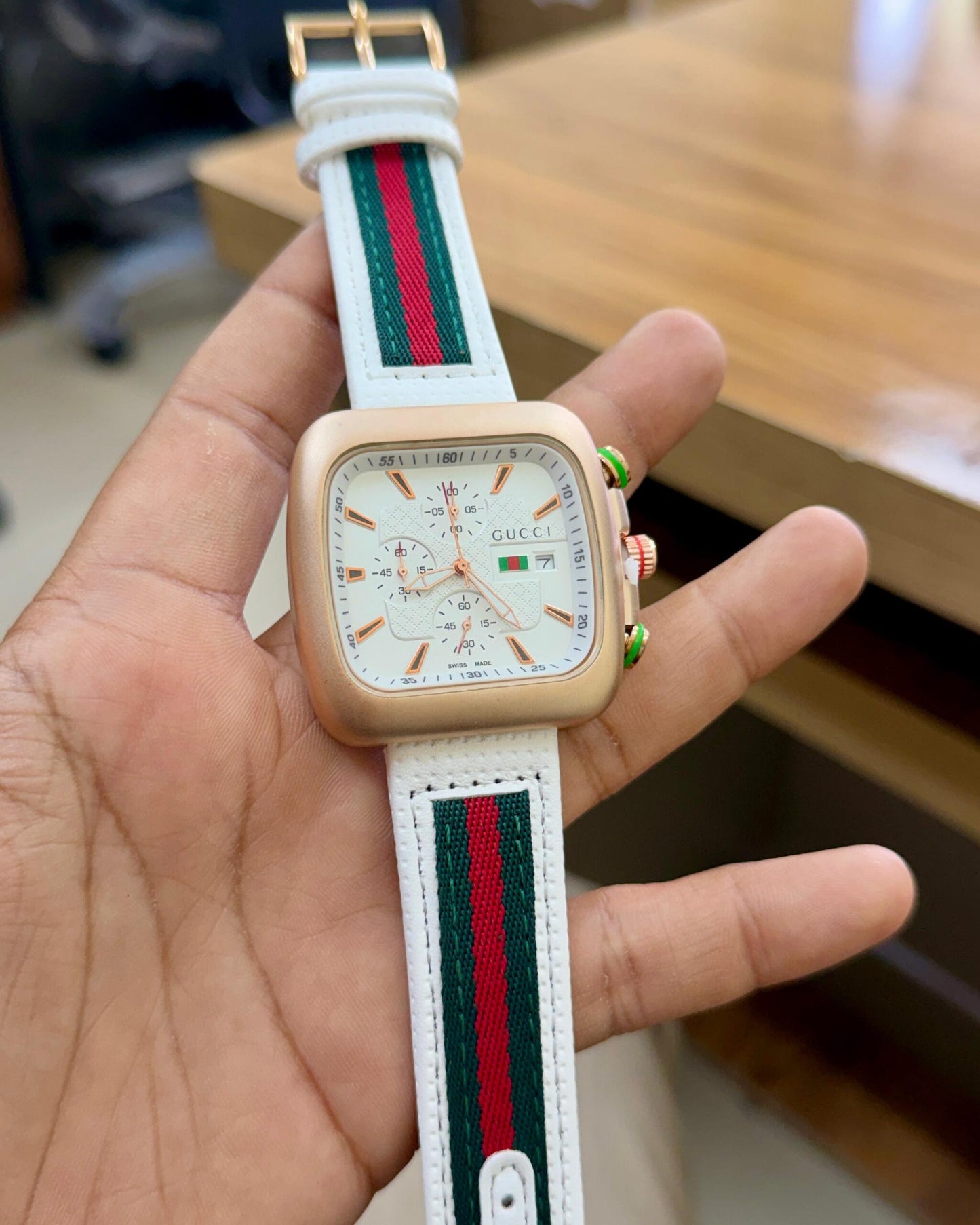 Gucci White Dial Chronograph