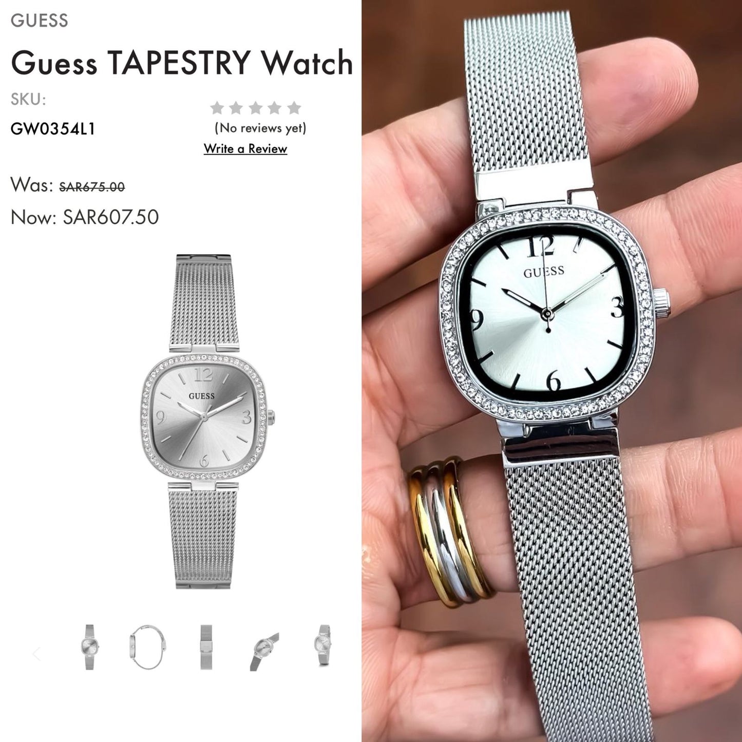 Guess Tapestry Silver Dial