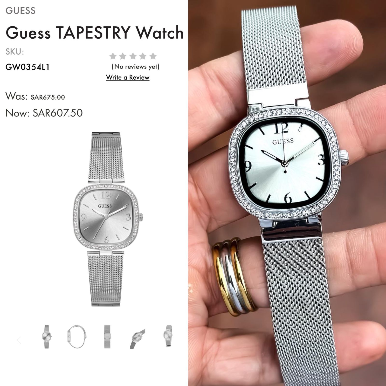 Guess Tapestry Silver Dial