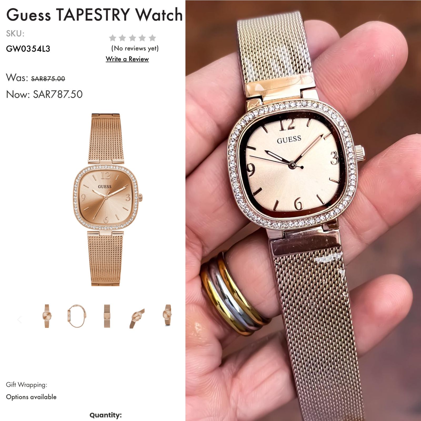 Guess Tapestry Rose Gold