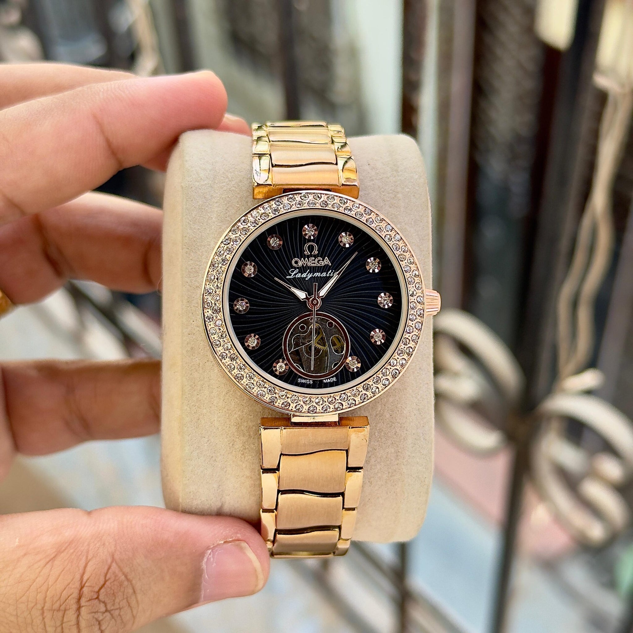 Omega Ladymatic  Black Diamond Dial