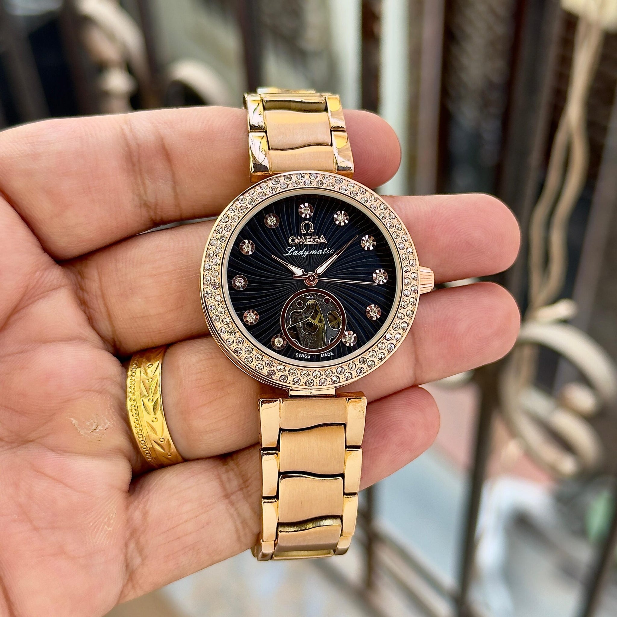 Omega Ladymatic  Black Diamond Dial