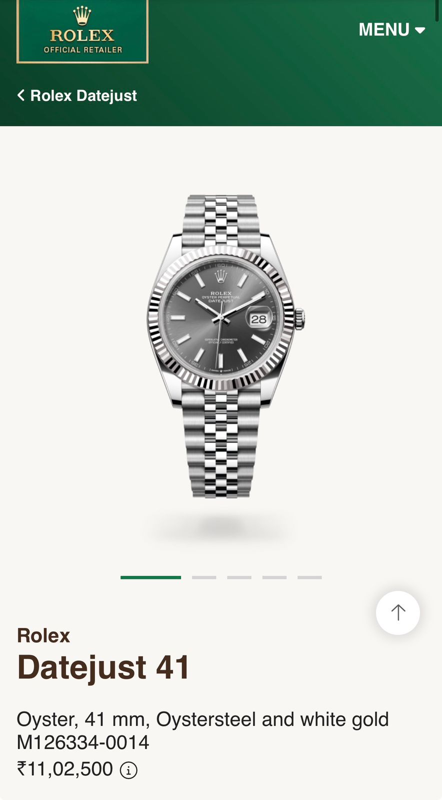 Rolex Oyster Perpetual Datejust Grey Dial