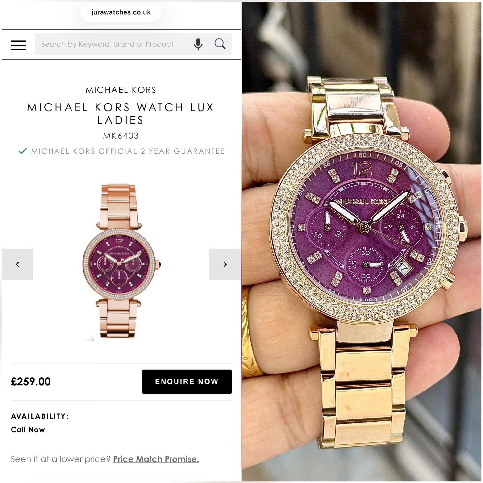 Michael Kors Purple Sunray Dial