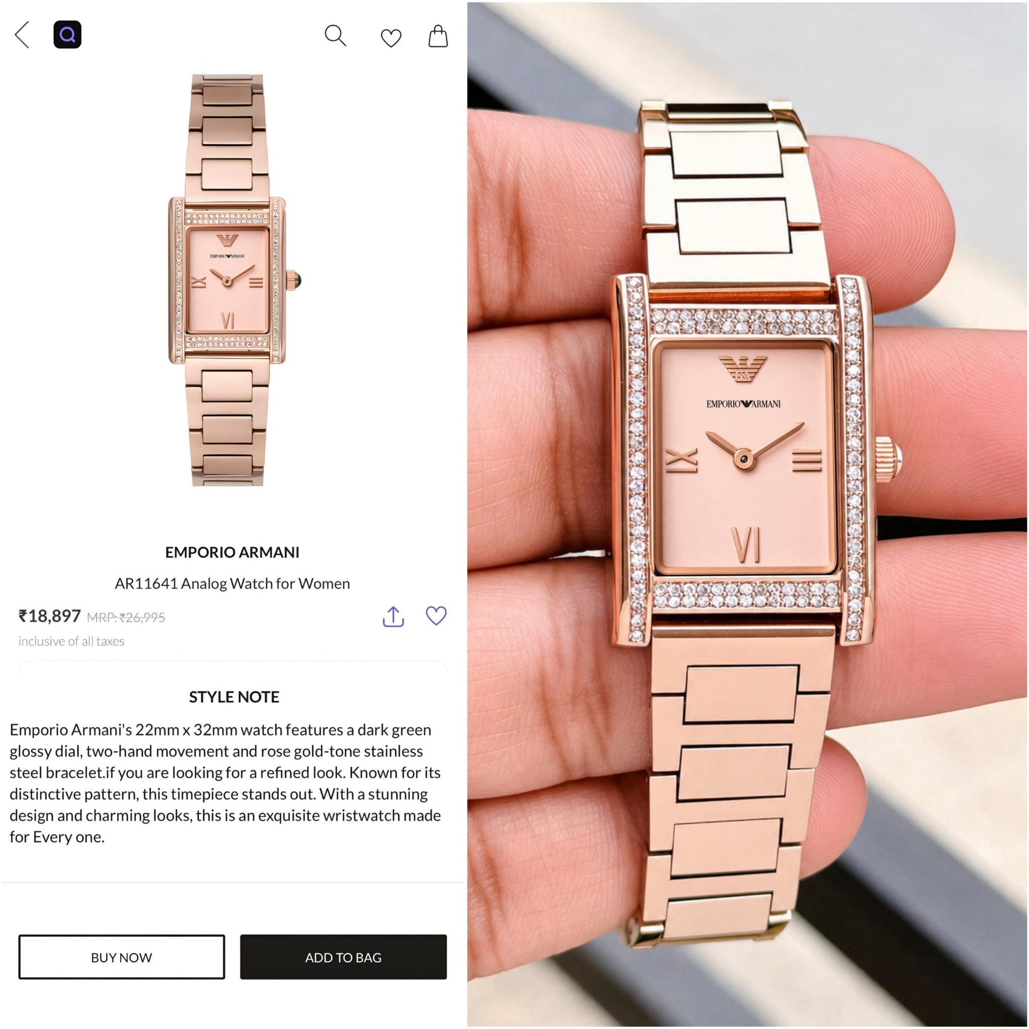 Emporio Armani Genni Rose Gold