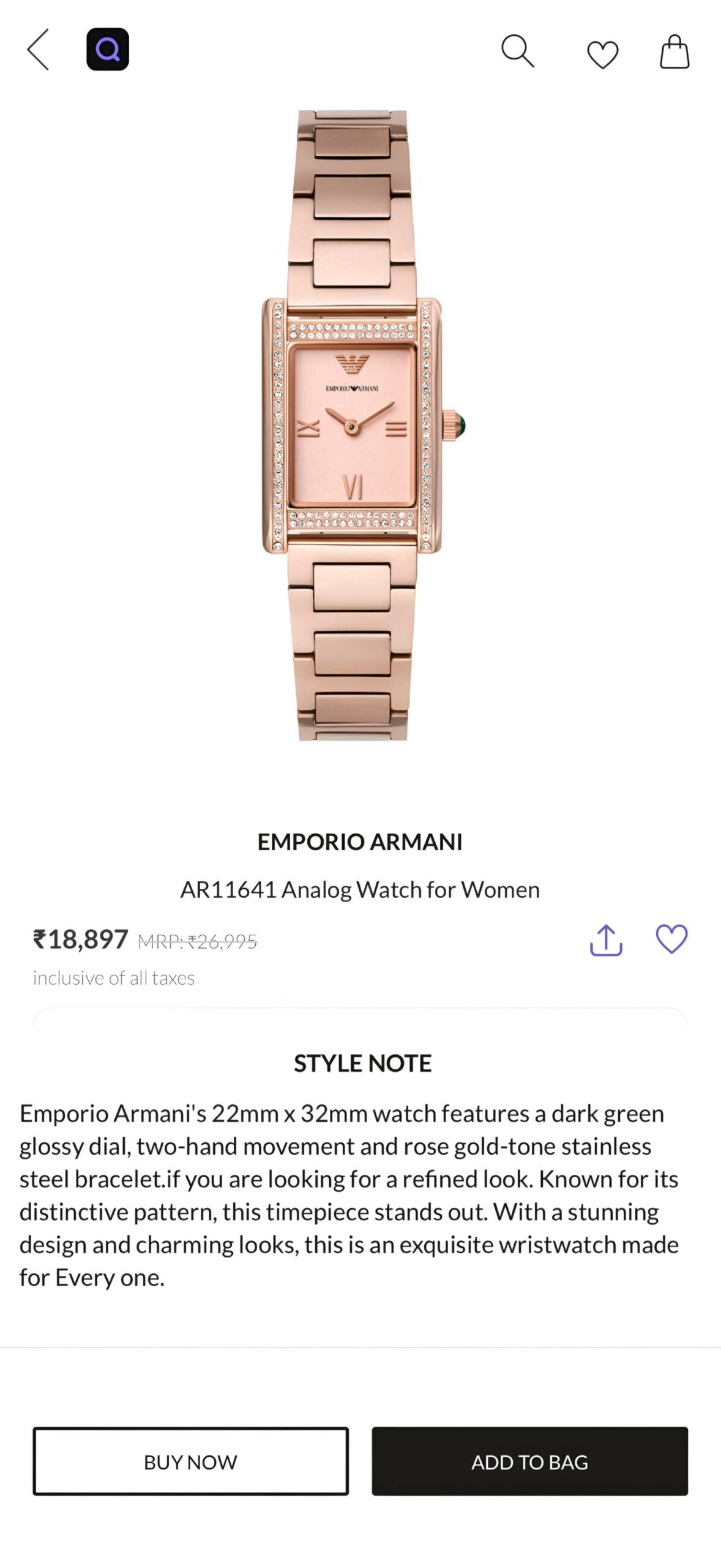 Emporio Armani Genni Rose Gold