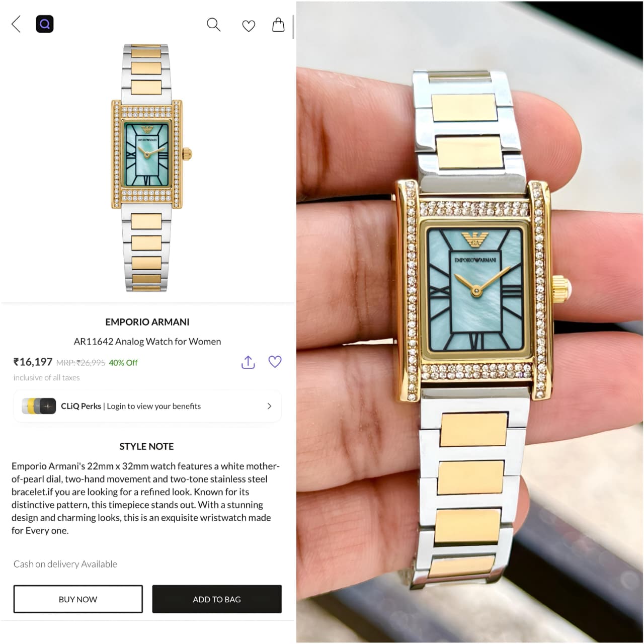 Emporio Armani Genni Rectangular Dial
