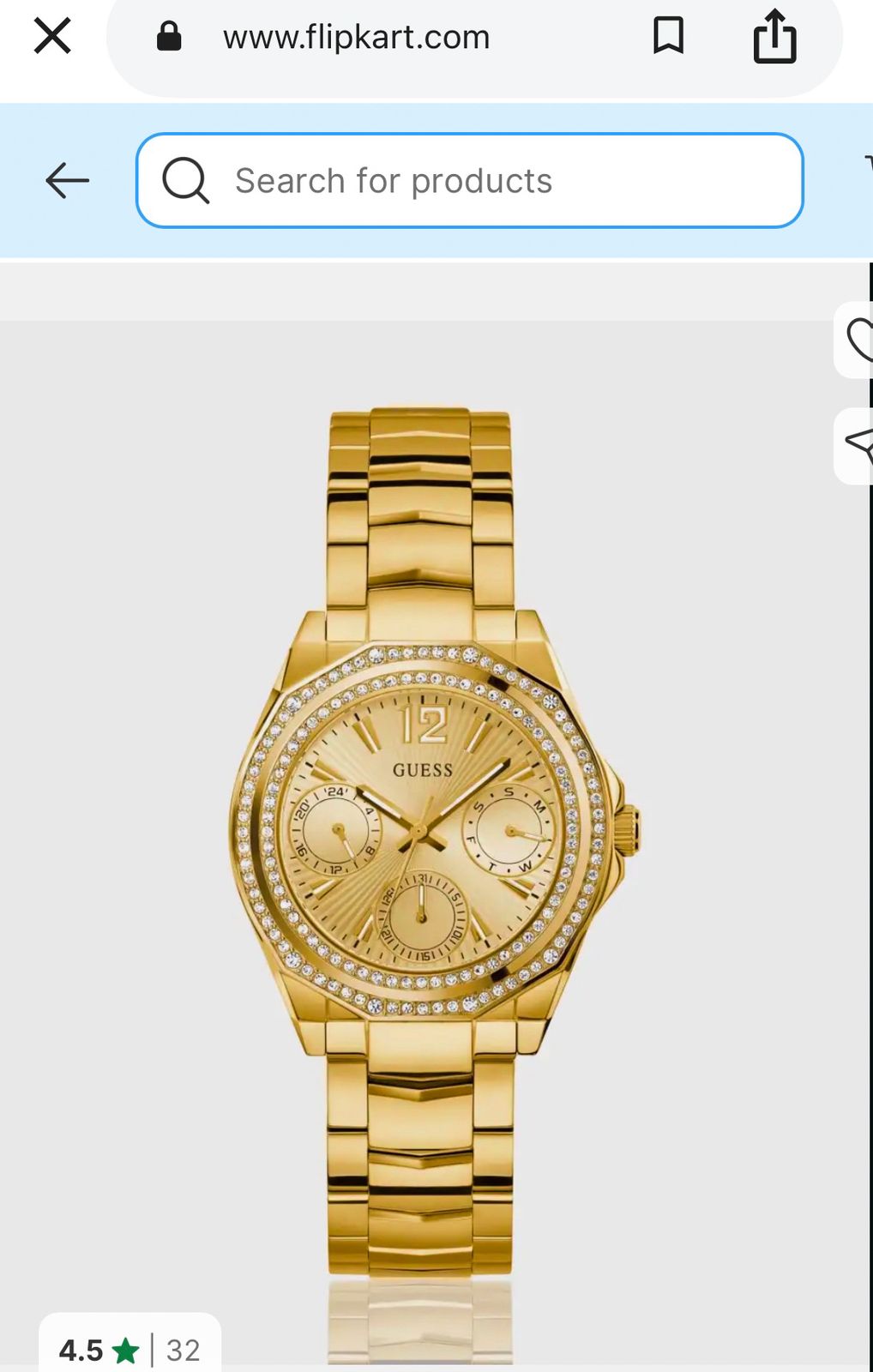 Guess Elegant Golden Dial