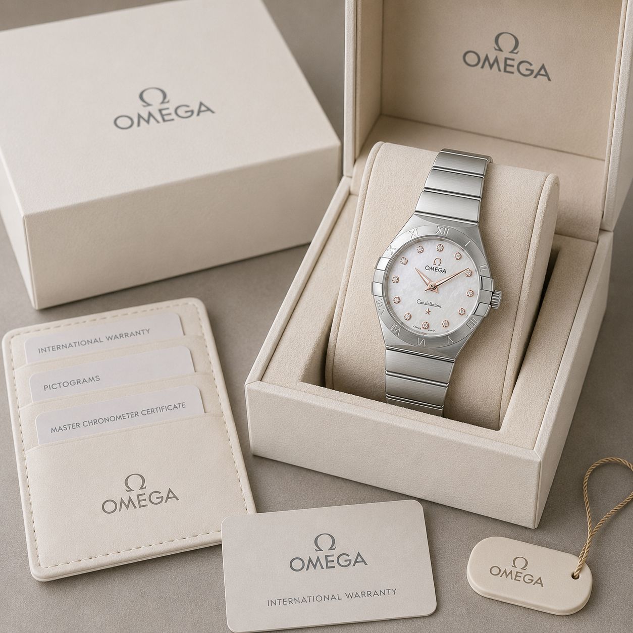 Omega Constellation White Quartz