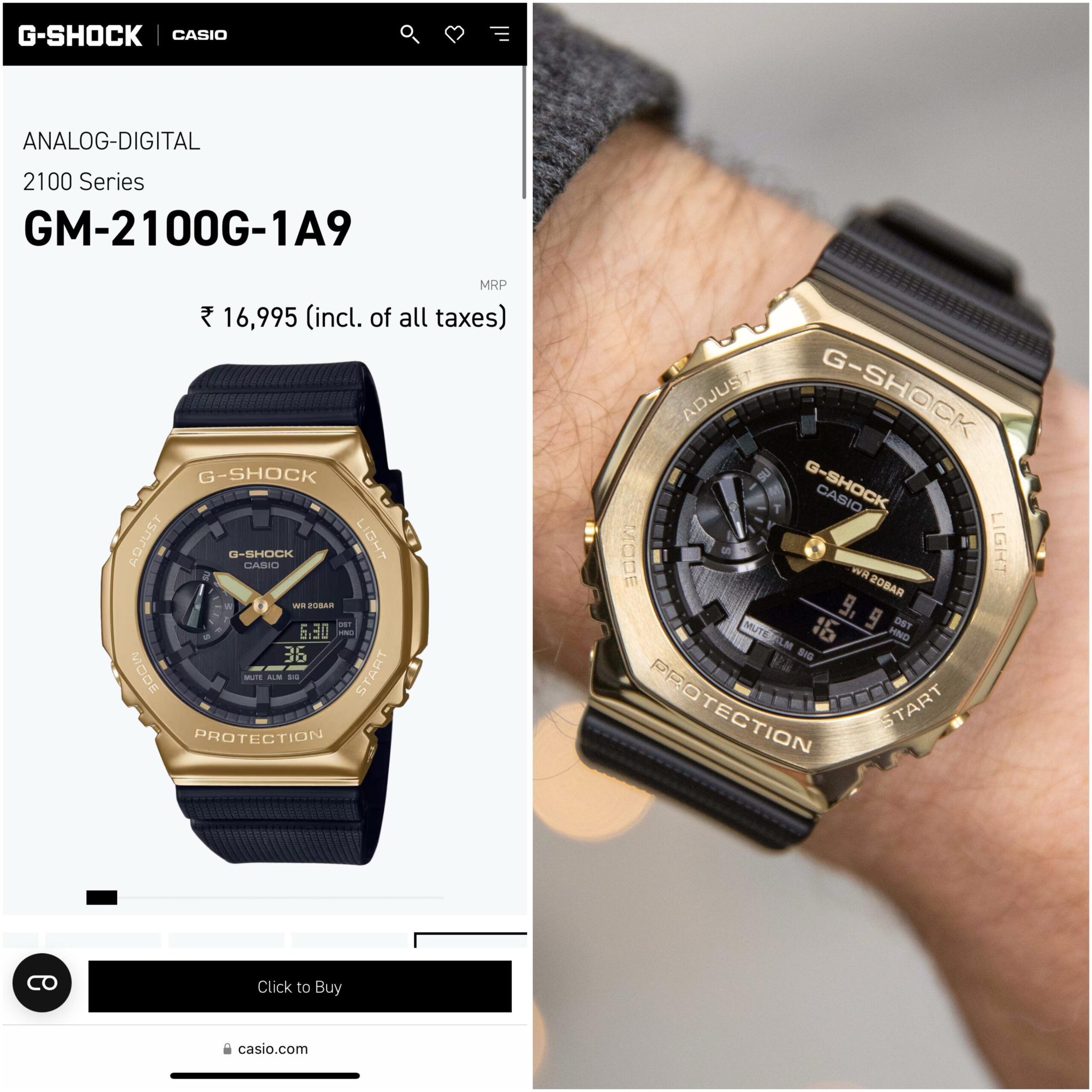 G Shock Casio Gm-2100g-1a9dr