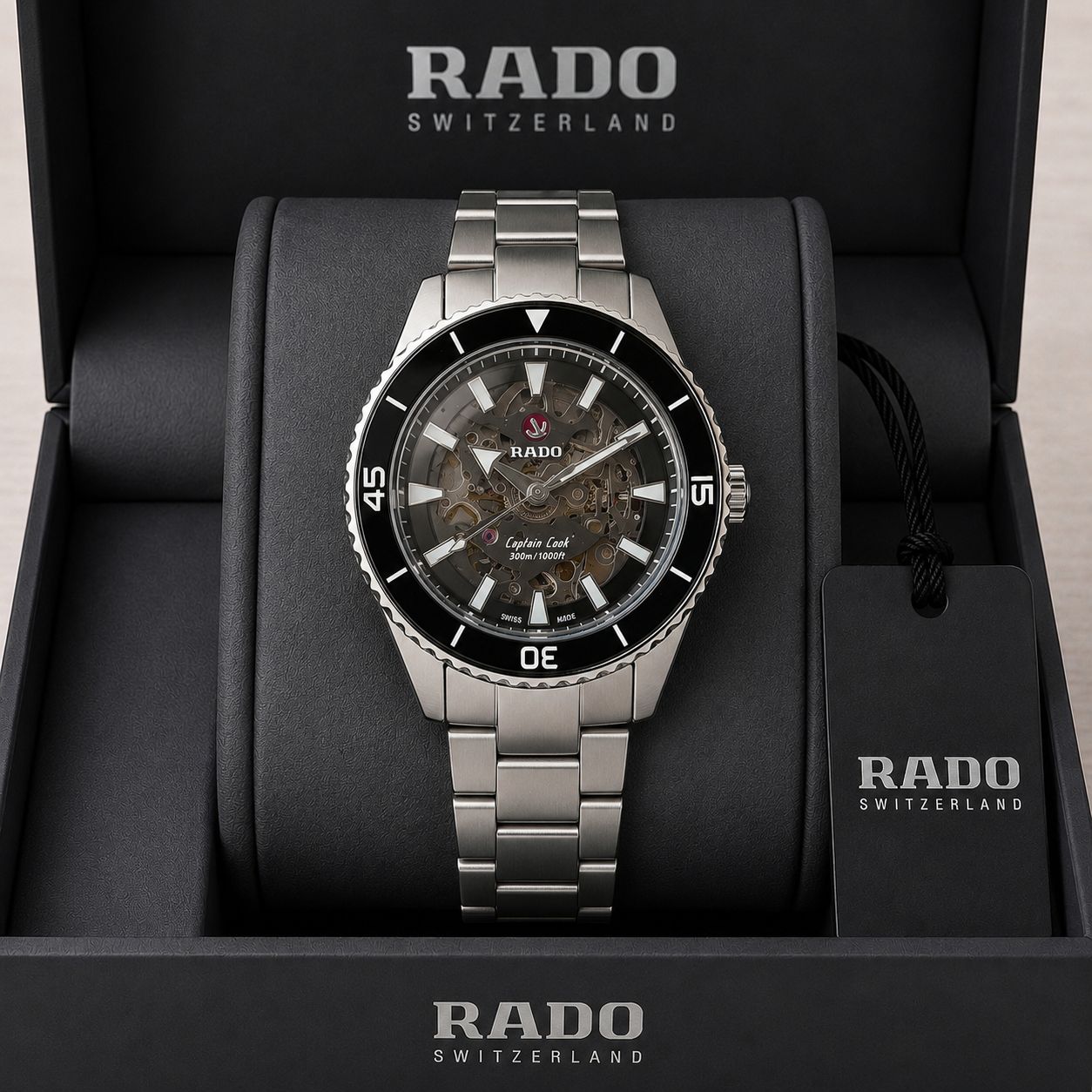 Rado Captain Cook Silver Black Dial Automatic