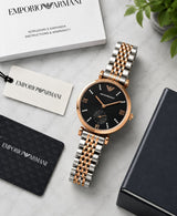Emporio Armani Rose gold Black Dial