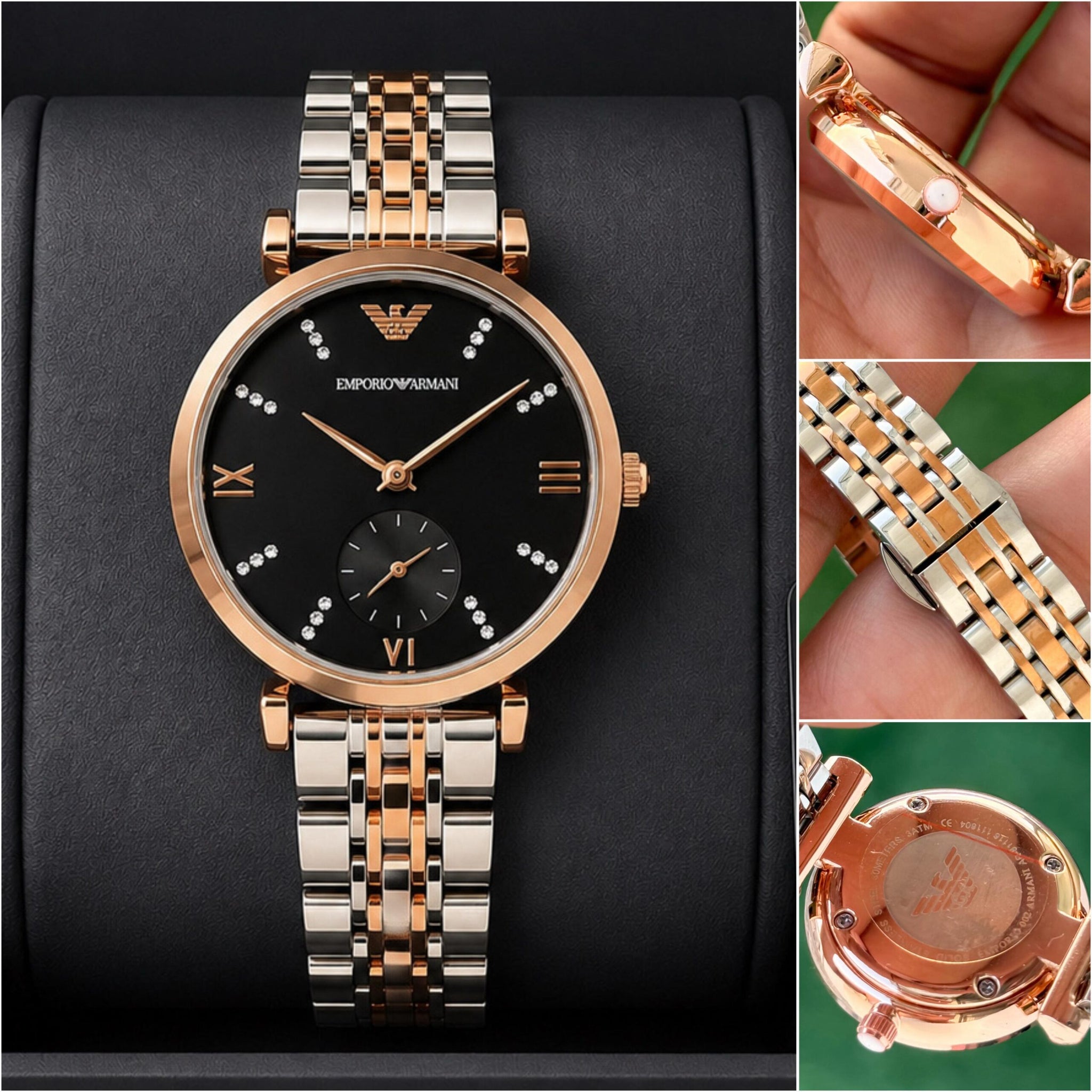 Emporio Armani Rose gold Black Dial