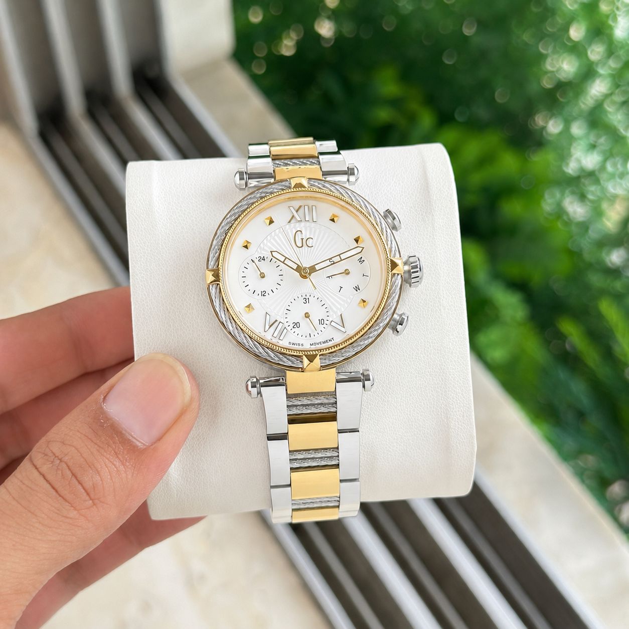 Guess White Dial Chronograph
