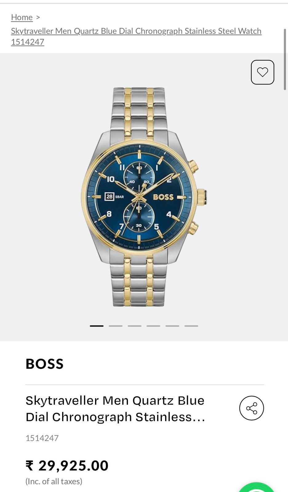 Hugo Boss Skytraveller Chronograph