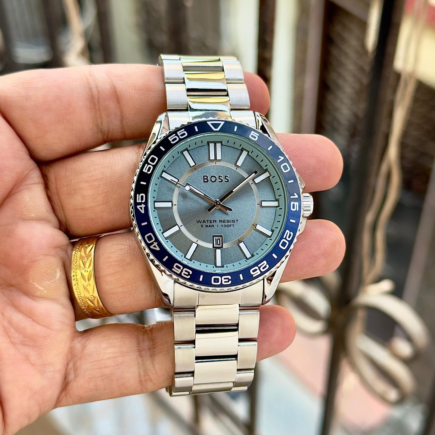 Boss Runner Ice Blue Sunray Dial
