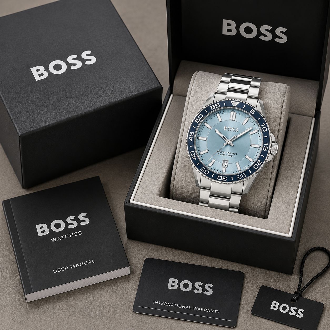 Boss Runner Ice Blue Sunray Dial
