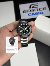 Edifice Black Dial Analog-Digital