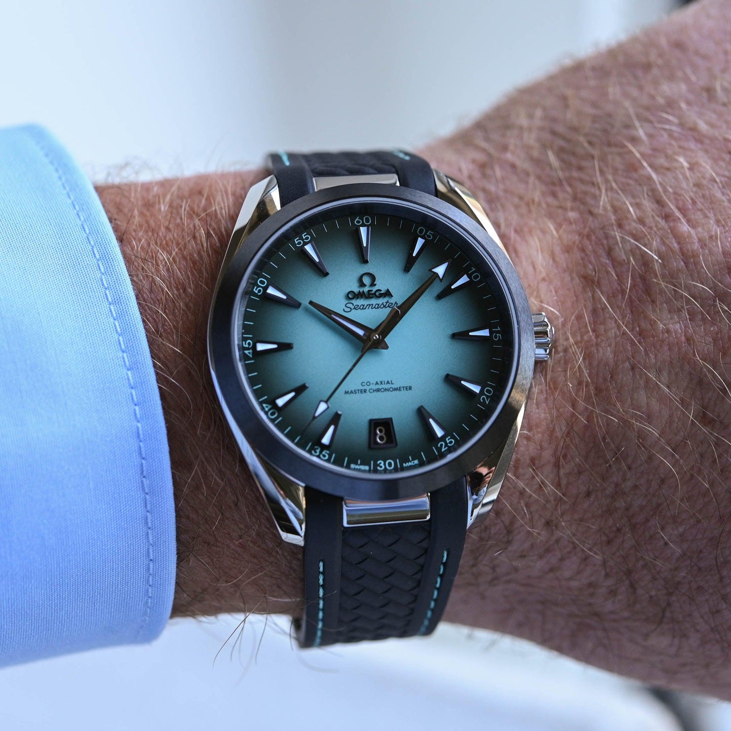 Omega Seamaster Blue Aqua Terra Open Heart