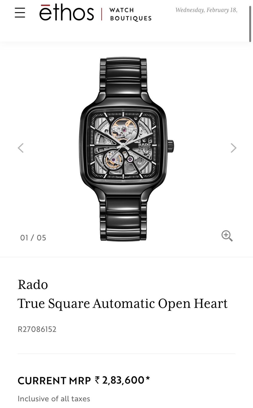 Rado Automatic Open Heart