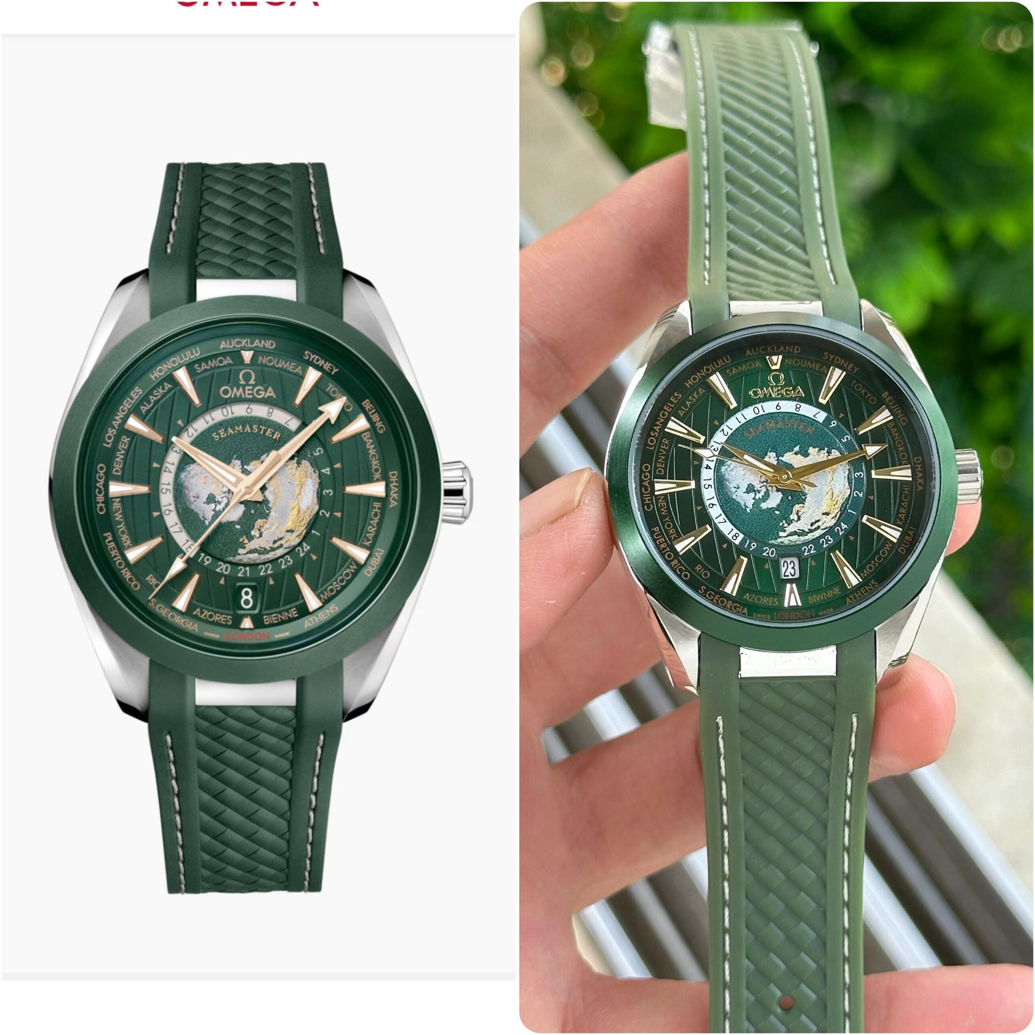 Omega Seamaster Aqua Terra Green Worldtimer