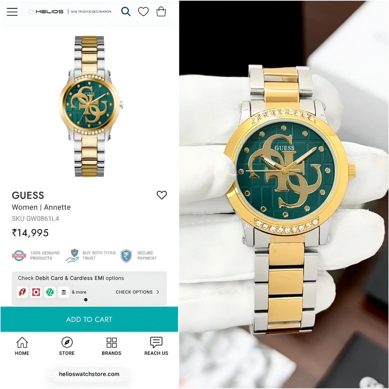 Guess Annette Green Dial